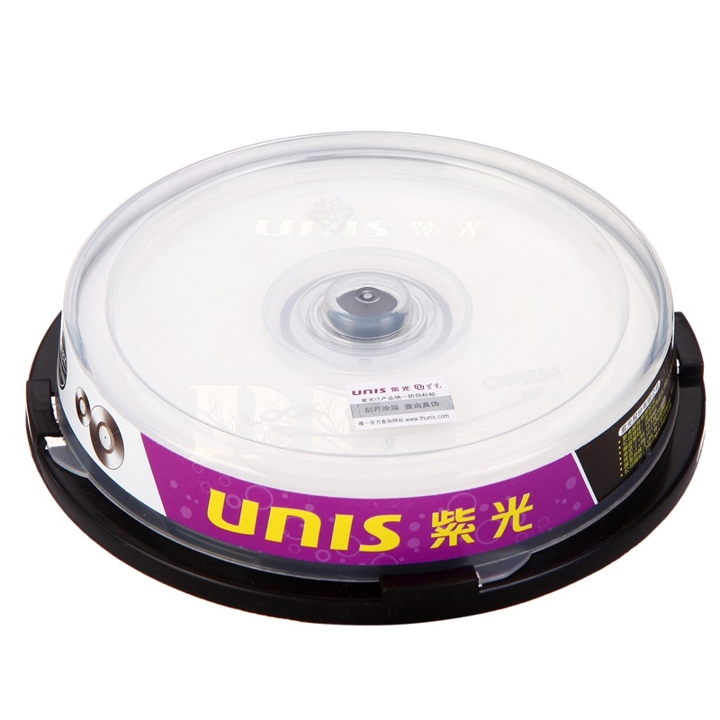 紫光（UNIS）DVD+R DL光盘/刻录盘 8速8.5G 单面双层 桶装10片 空白光盘